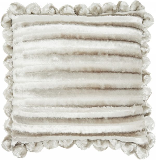 20" Gray Silky Soft Velvet Bunches Throw Pillow - Image 2