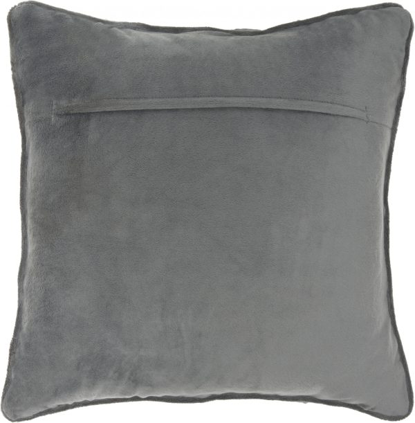 20" Dark Gray with Bling Quilted Velvet Throw Pillow - Image 2