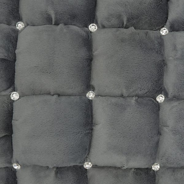 20" Dark Gray with Bling Quilted Velvet Throw Pillow - Image 4