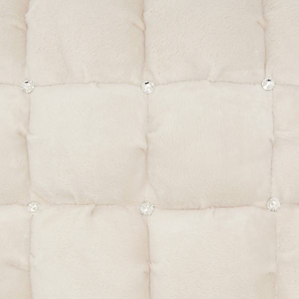 20" Ivory with Bling Quilted Velvet Throw Pillow - Image 4