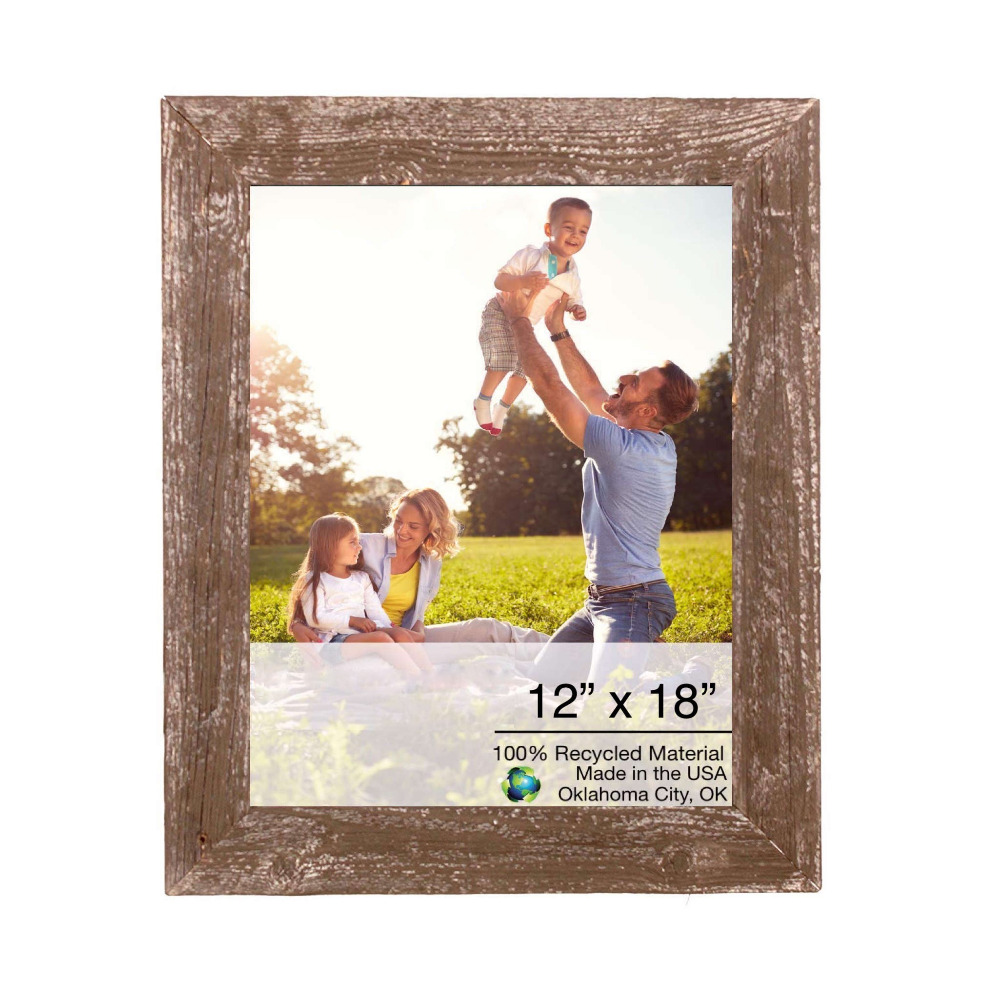 12?x 18?Rustic Farmhouse Brown Wood Frame