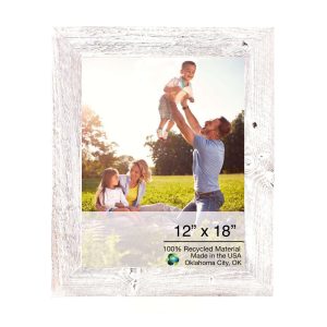 12?x 18?Rustic Farmhouse White Wash Wood Frame