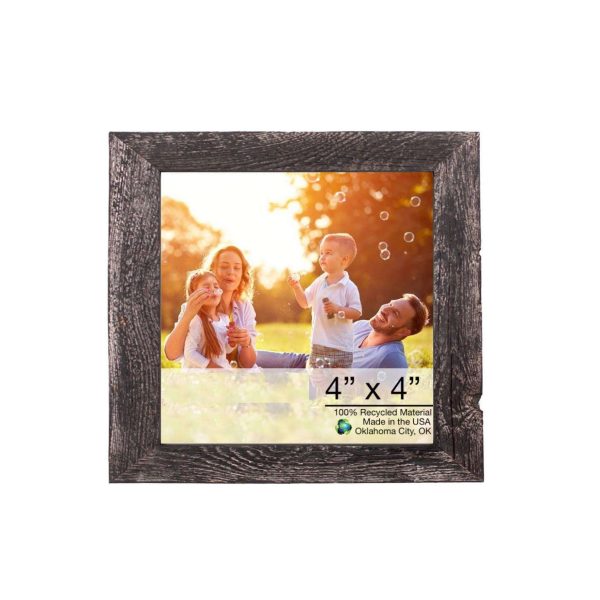 4?x 4?Rustic Farmhouse Rustic Black Wood Frame