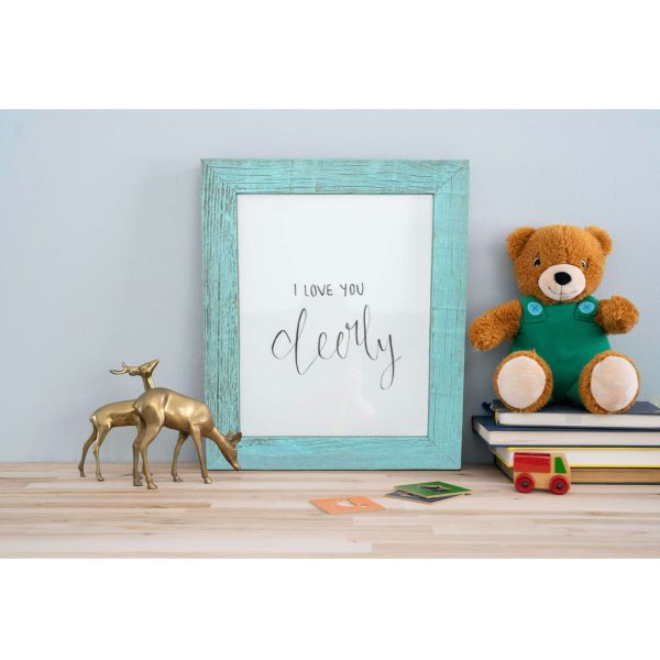 4?x 4?Rustic Farmhouse Light Aqua Blue Wood Frame - Image 2