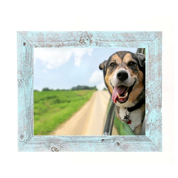 4?x 4?Rustic Farmhouse Light Aqua Blue Wood Frame - Image 4