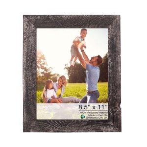 8.5?x 11?Rustic Farmhouse Black Wood Frame