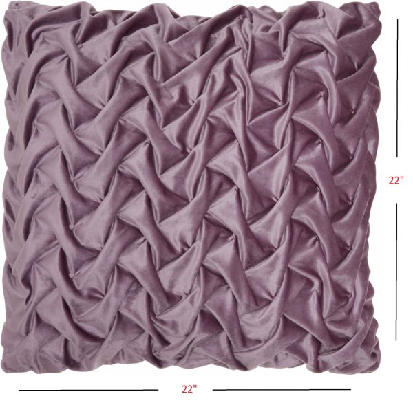 Lavender Pleated Velvet Throw Pillow - Image 5