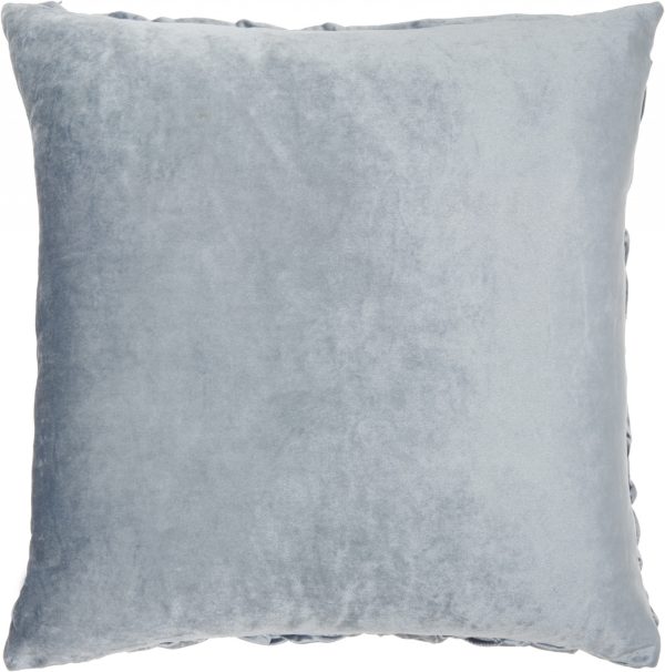 Powder Blue Pleated Velvet Throw Pillow - Image 2