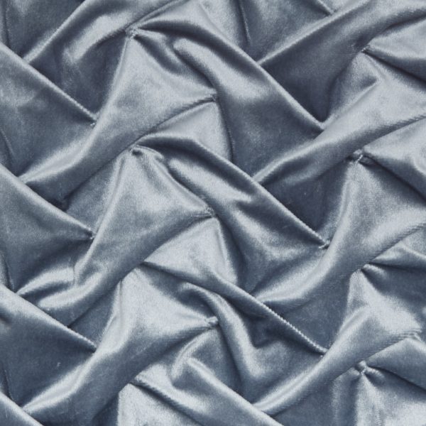 Powder Blue Pleated Velvet Throw Pillow - Image 4