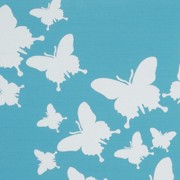 Bright Blue Butterfly Print Lumbar Pillow - Image 4