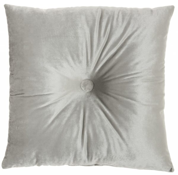 Light Gray Center Beaded Tuft Throw Pillow - Image 2