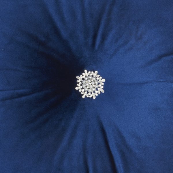 Royal Blue Center Beaded Tuft Throw Pillow - Image 4