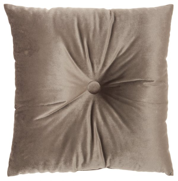Light Brown Center Beaded Tuft Throw Pillow - Image 2