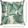 Green Indoor Outdoor Palm Leaves Throw Pillow - Image 4