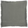 18" Boho Grey Frayed Edge Canvas Throw Pillow - Image 2