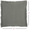 18" Boho Grey Frayed Edge Canvas Throw Pillow - Image 5