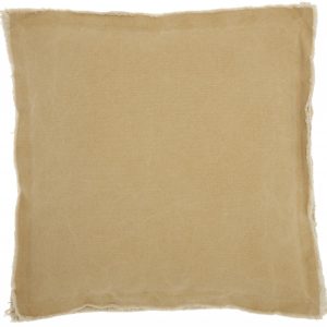18" Boho Tan Frayed Edge Canvas Throw Pillow