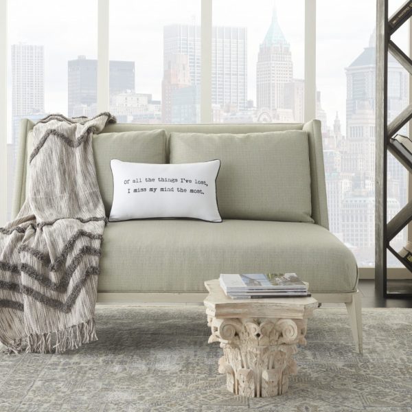 Black and White I Miss My Mind Throw Pillow - Image 2