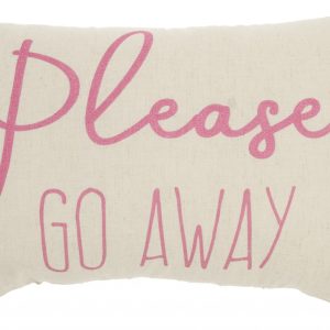 Please Go Away Pink Lumbar Throw Pillow