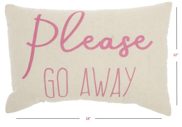 Please Go Away Pink Lumbar Throw Pillow - Image 5