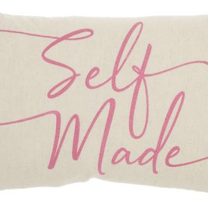 Self Made Pink Decorative Lumbar Throw Pillow