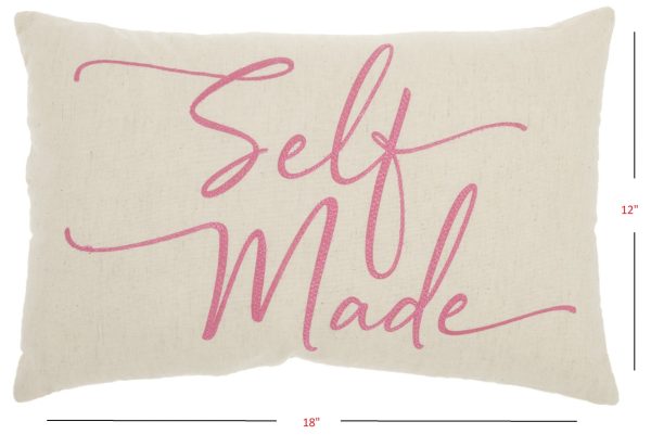 Self Made Pink Decorative Lumbar Throw Pillow - Image 5
