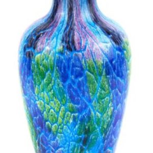 Contemporary Multi Color Mouth Blown Art Glass Vase