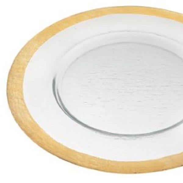 Round Gold Border Glass Charger Plate - Image 3