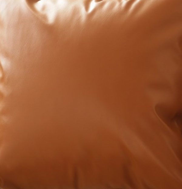 Set of 2 Warm-toned Solid Brown Faux Leather Pillow Covers - Image 2