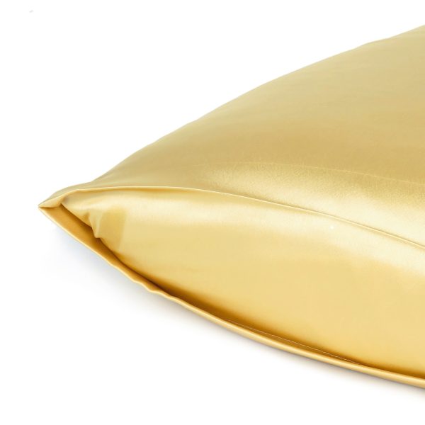 Gold Dreamy Set of 2 Silky Satin King Pillowcases - Image 5