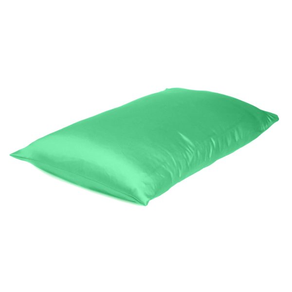 Green Dreamy Set of 2 Silky Satin King Pillowcases - Image 4