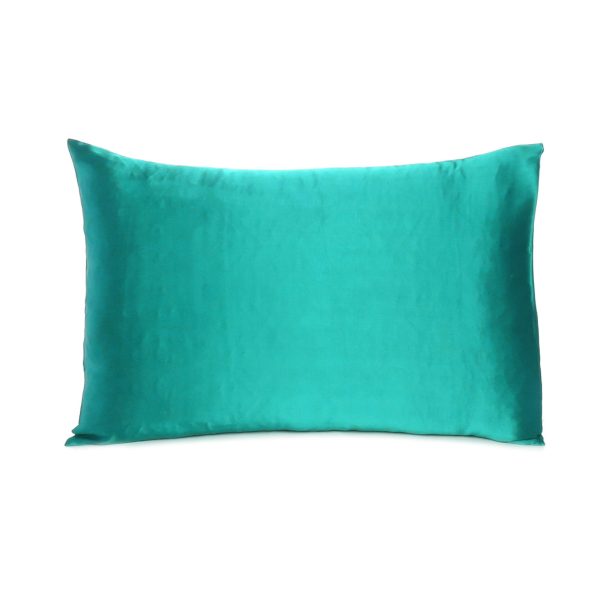 Teal Dreamy Set of 2 Silky Satin King Pillowcases - Image 3
