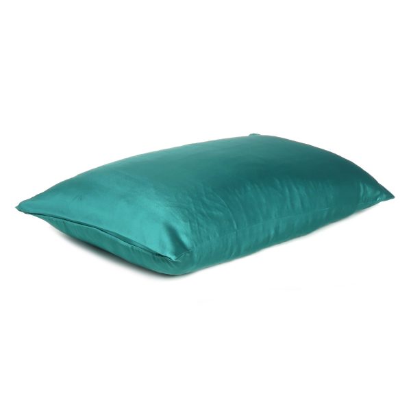 Teal Dreamy Set of 2 Silky Satin King Pillowcases - Image 4