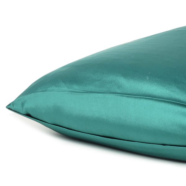 Teal Dreamy Set of 2 Silky Satin King Pillowcases - Image 5