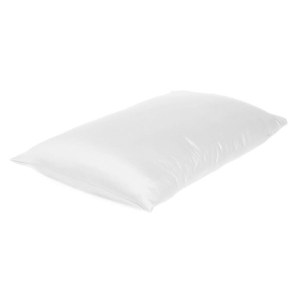 White Dreamy Set of 2 Silky Satin Standard Pillowcases - Image 4