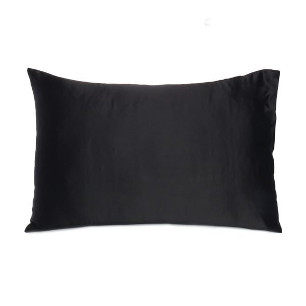 Black Dreamy Set of 2 Silky Satin Standard Pillowcases - Image 3