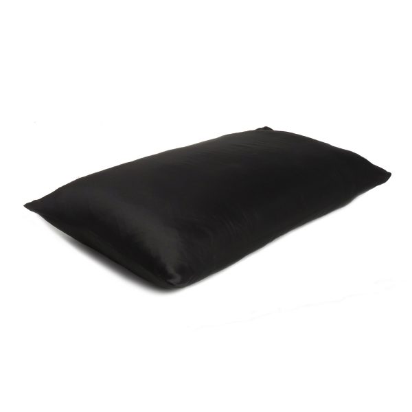 Black Dreamy Set of 2 Silky Satin Standard Pillowcases - Image 4