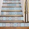 5" x 5" Baby Blue and Peach Mosaic Peel and Stick Removable Tiles