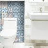 5" x 5" Baby Blue and Peach Mosaic Peel and Stick Removable Tiles - Image 2