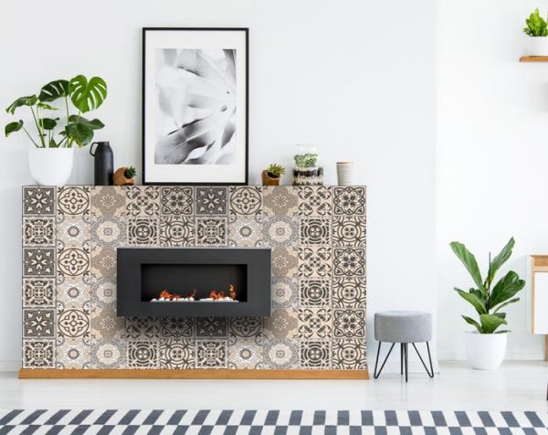 5" x 5" Espresso Brown Mosaic Peel and Stick Removable Tiles - Image 2
