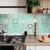 4" x 4" Aquamarine Mosaic Peel and Stick Removable Tiles - Image 5