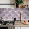 6" x 6" Vintage Purple and Taupe Mosaic Peel and Stick Removable Tiles - Image 5