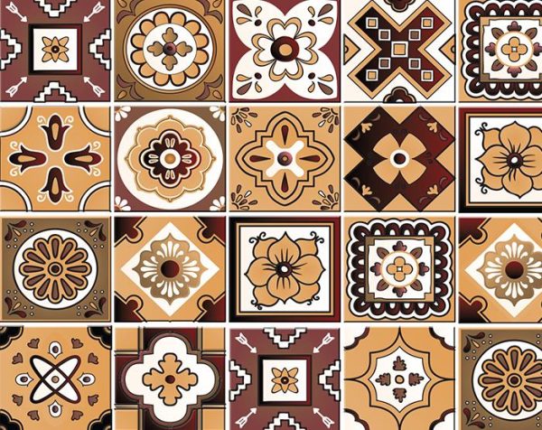 7" x 7" Shades of Brown Mosaic Peel and Stick Removable Tiles - Image 5