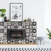 4" x 4" Black White and Gray Mosaic Peel and Stick Removable Tiles - Image 3