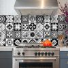 7" x 7" Black White and Gray Mosaic Peel and Stick Removable Tiles