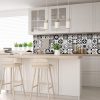 7" x 7" Black White and Gray Mosaic Peel and Stick Removable Tiles - Image 5
