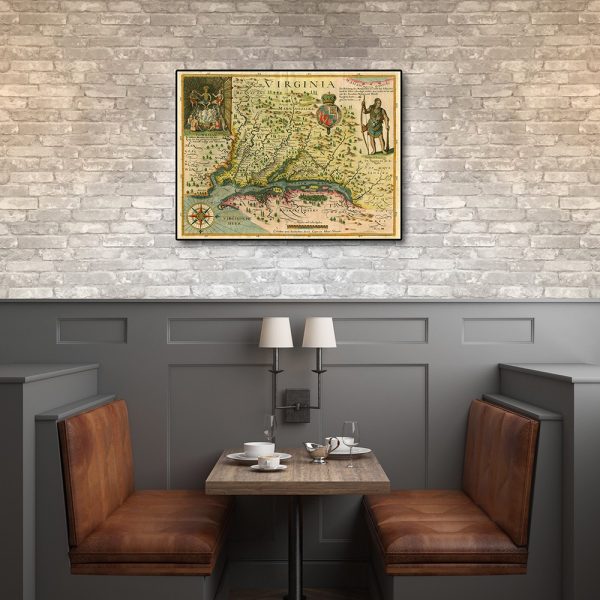 24" x 32" Map of Virginia c1627 Vintage  Poster Wall Art - Image 2