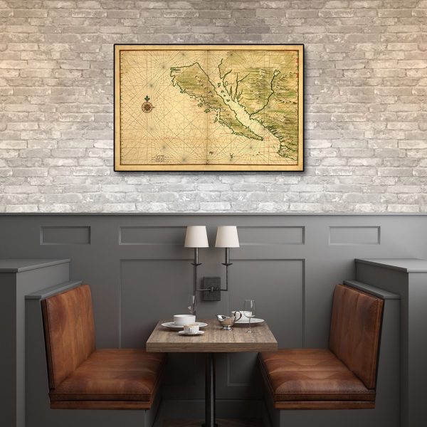 20" x 30" California as an Island c1650 Vintage Map Wall Art - Image 2