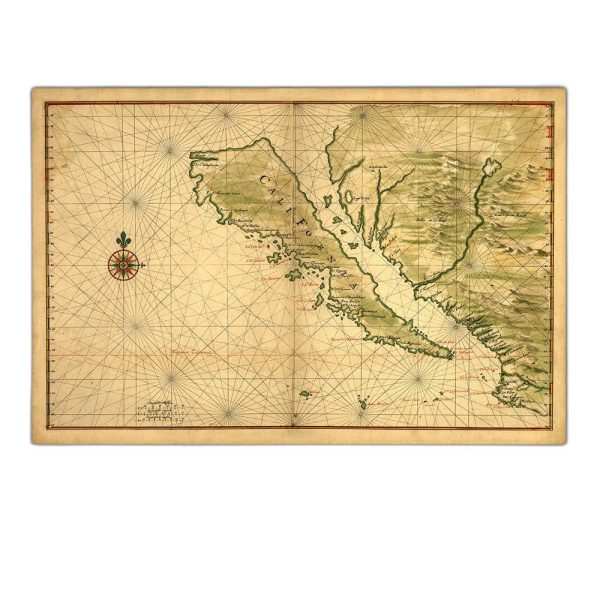 16" x 24" California as an Island c1650 Vintage Map Wall Art - Image 4