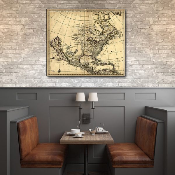 20" x 24" Map of North America c1685 Vintage  Poster Wall Art - Image 2